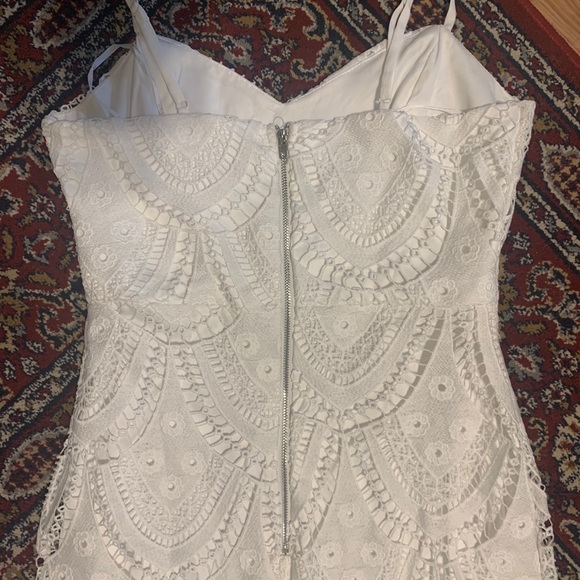 White Lace Eyelet Midi Dress - Lulus - Picture 5 of 9